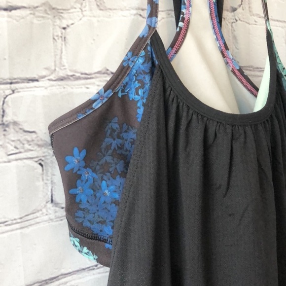 Lululemon No Limits Tank Black/Petal Pop Multi Sz 4 - Picture 7 of 13